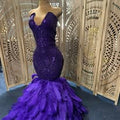 Purple Feather Prom dress